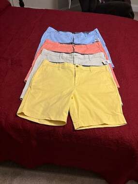 Lot of 4 Nautica Men's Classic Fit Chino Deck Shorts Size 40W Multicolor
